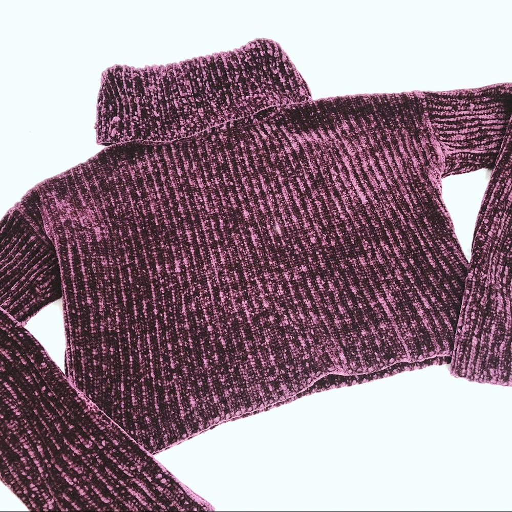 Maroon Chenille Knit Sweater